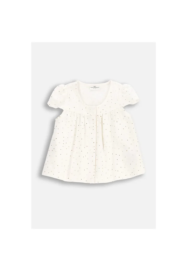Bluza copii,  maneca scurta, alb, bumbac