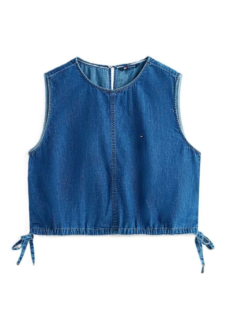Bluza  TJW TIE SIDE CHAMBRAY BLOUSE-DW0DW22609-1A5