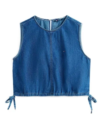 Bluza  TJW TIE SIDE CHAMBRAY BLOUSE-DW0DW22609-1A5