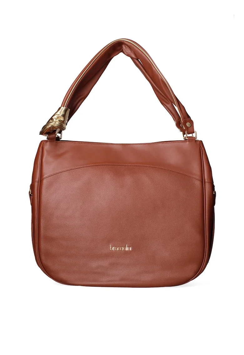 Geanta de piele cu bareta Celeste Chic, Maro