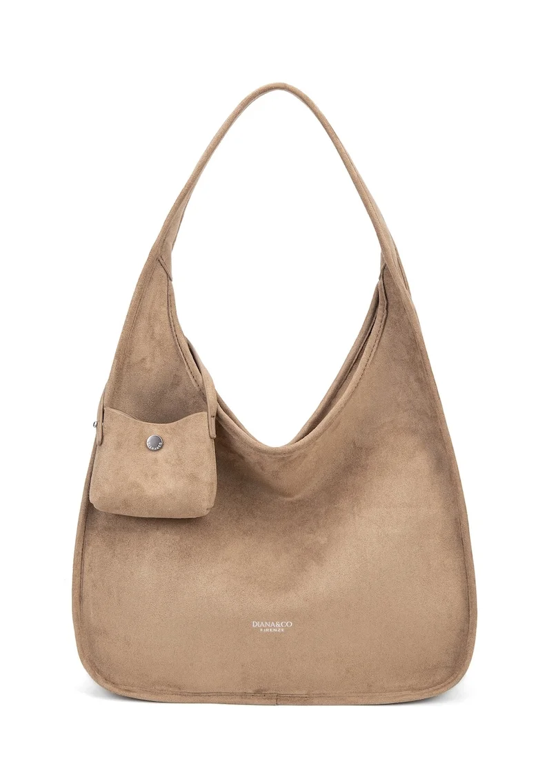 Geanta de umar cu etui detasabil Silvana Plus, Maro taupe