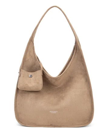Geanta de umar cu etui detasabil Silvana Plus, Maro taupe