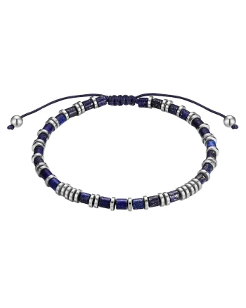 Bratara ajustabila cu lapis lazuli, Argintiu