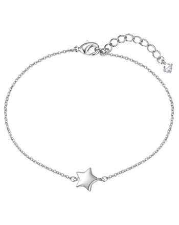 Bratara cu talisman in forma de stea si zirconia, Argintiu