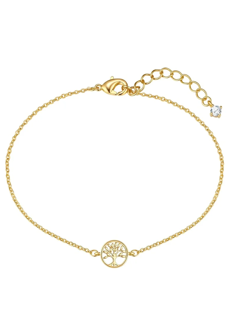 Bratara placata cu aur de 14K si decorata cu talisman copacul vietii, Auriu