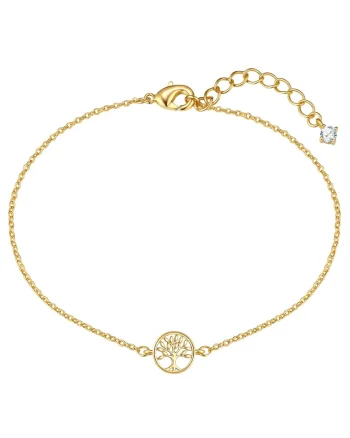 Bratara placata cu aur de 14K si decorata cu talisman copacul vietii, Auriu