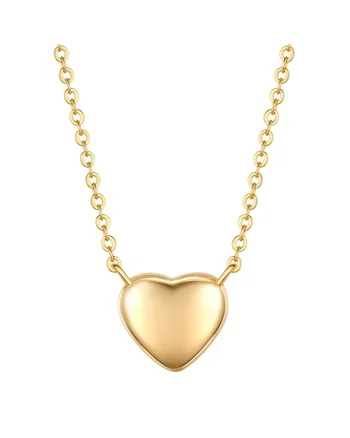 Colier placat cu aur de 14K si decorat cu talisman in forma de inima, Auriu
