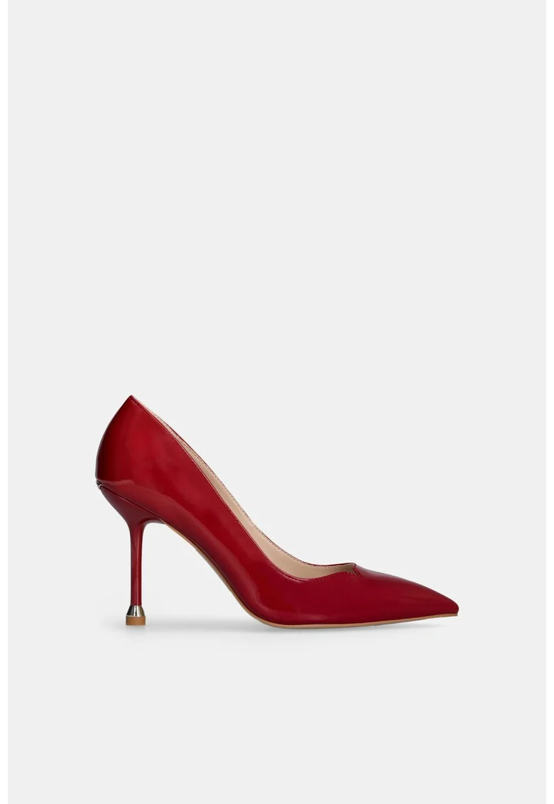 Pantofi din piele lacuita cu toc stiletto, Rosu