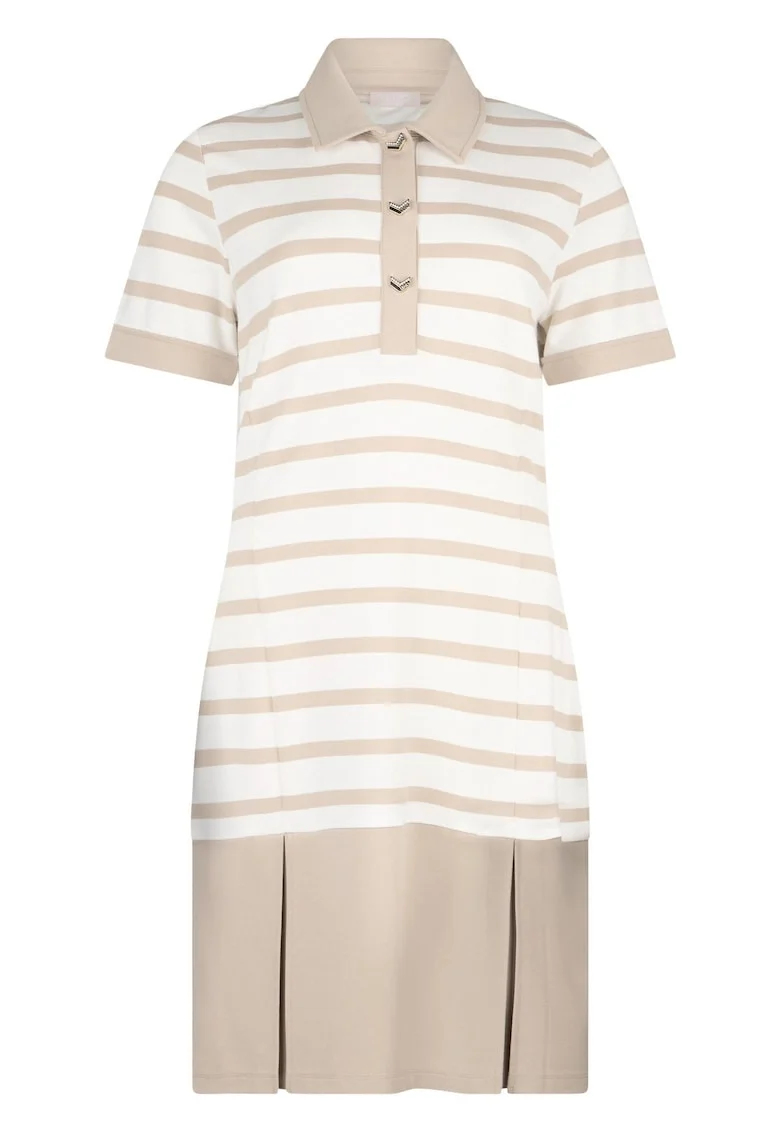 Rochie in dungi cu design 2in1, Bej