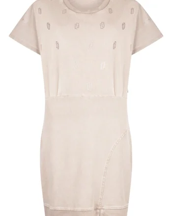 Rochie mini cu monograma, Bej