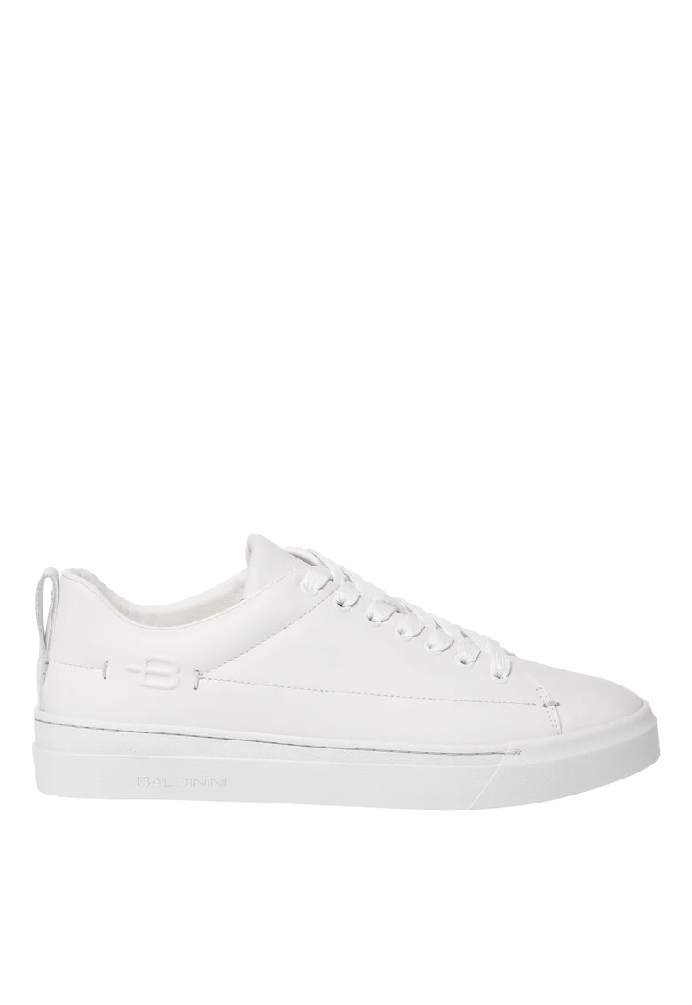 Pantofi sport low-cut de piele, Alb