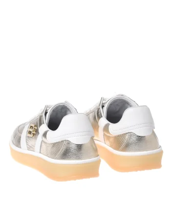 Pantofi sport din piele cu aspect metalic, Auriu