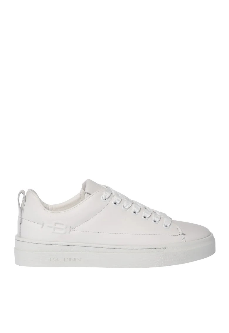 Pantofi sport low-cut din piele, Alb