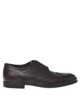 Pantofi derby de piele, Maro inchis