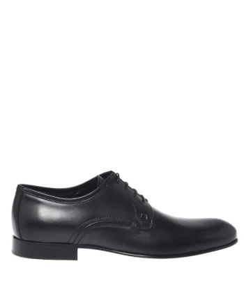 Pantofi de piele cu sireturi, Negru