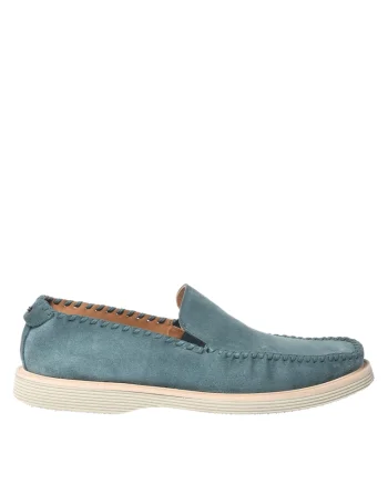 Pantofi loafer uni de piele intoarsa, Albastru petrol