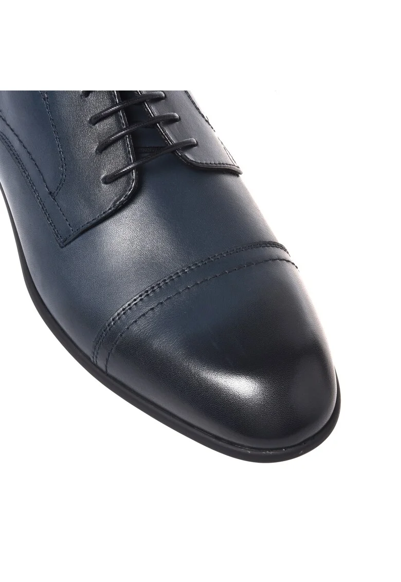 Pantofi derby de piele cu sireturi, Albastru
