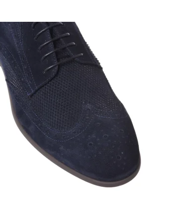 Pantofi brogue de piele intoarsa, Albastru