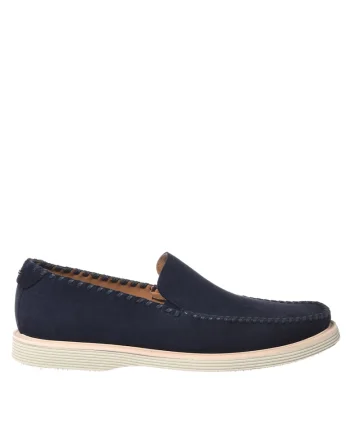 Pantofi loafer uni de piele intoarsa, Albastru
