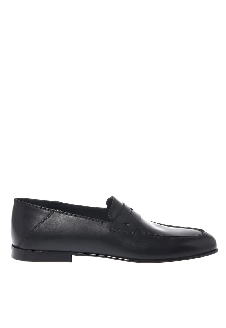 Pantofi loafer uni de piele, Negru