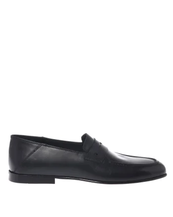 Pantofi loafer uni de piele, Negru