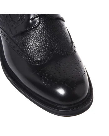 Pantofi din piele cu sireturi, Negru