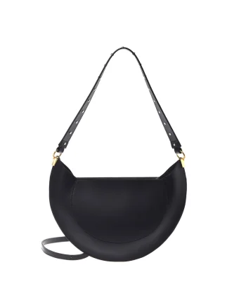 Geanta din piele si piele intoarsa, Negru, 22x36x6