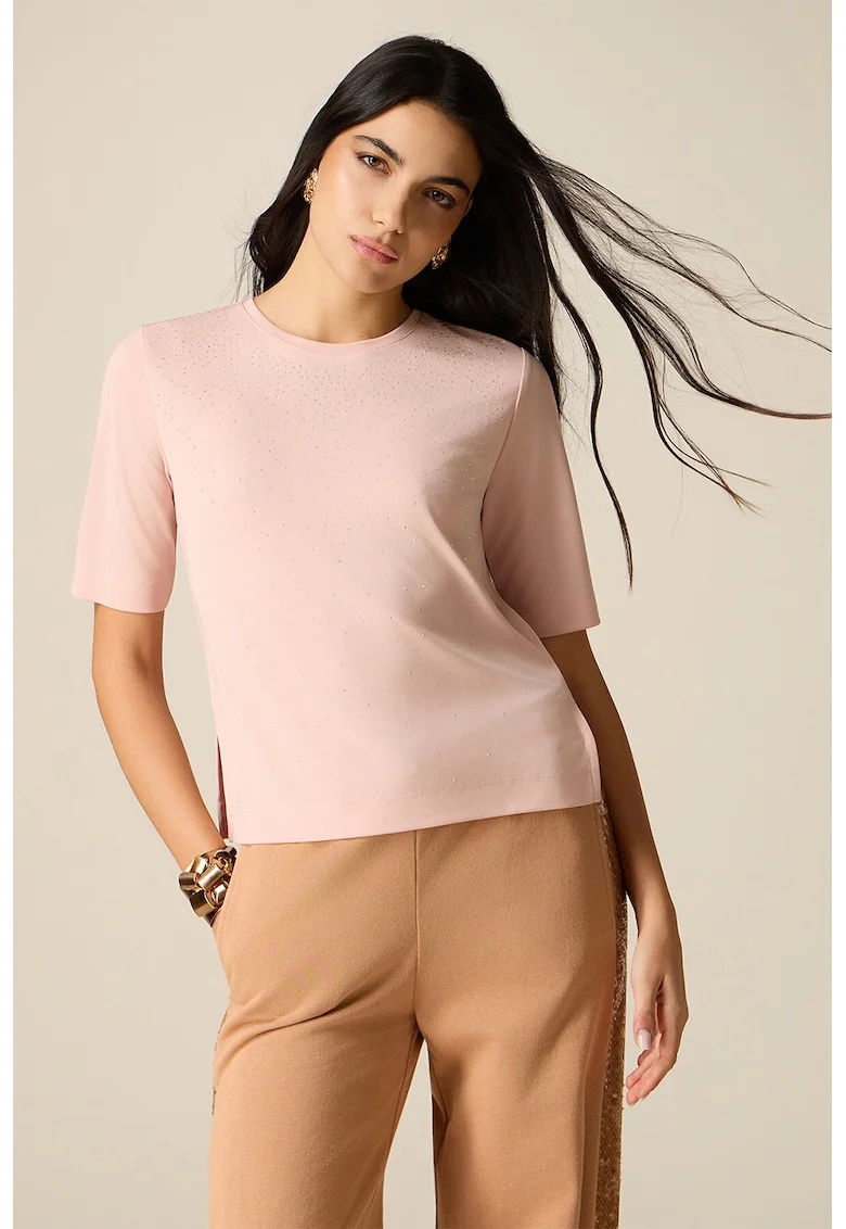 Tricou regular-fit cu model uni, Roz