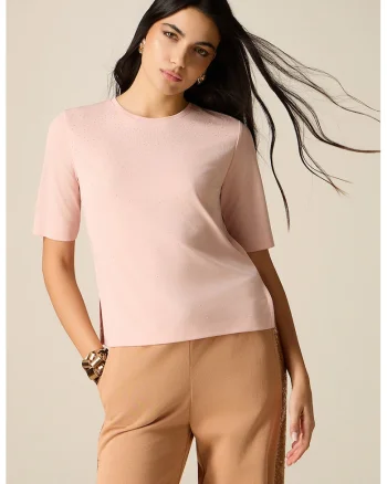 Tricou regular-fit cu model uni, Roz