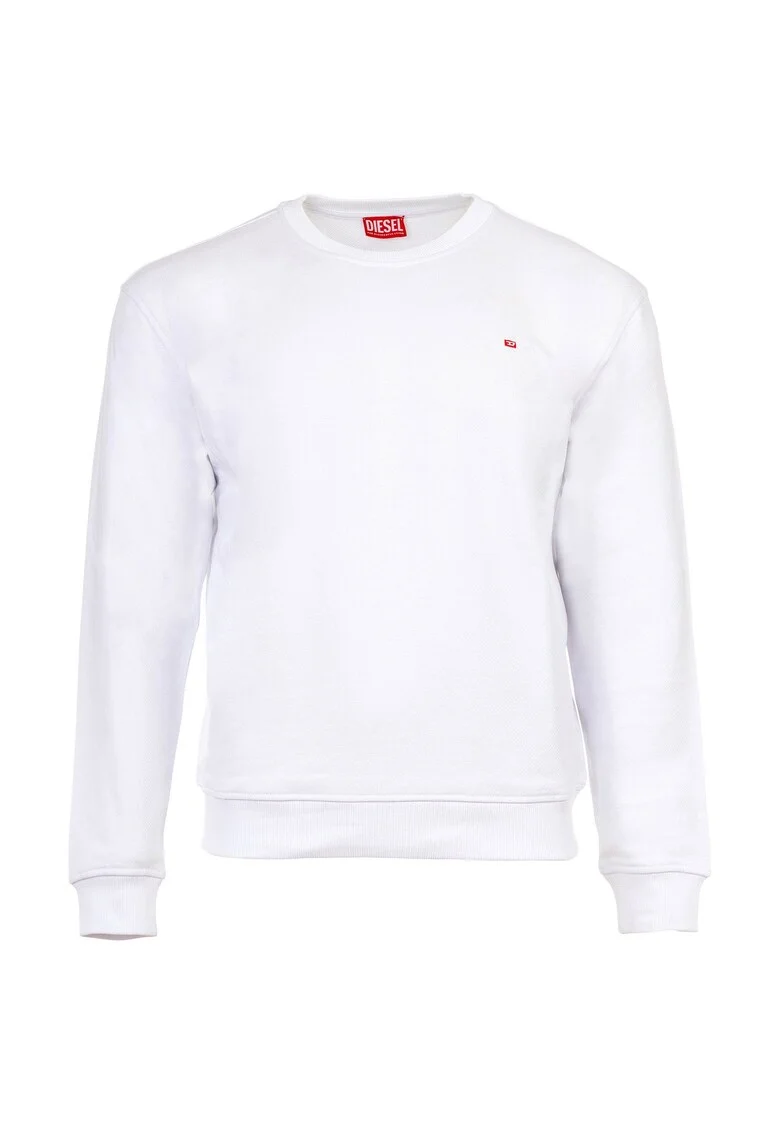 Bluza de trening de bumbac cu decolteu la baza gatului, Alb