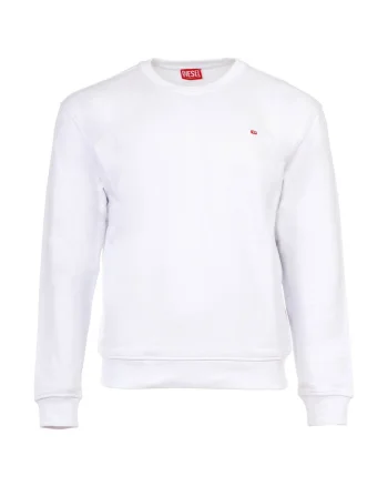 Bluza de trening de bumbac cu decolteu la baza gatului, Alb