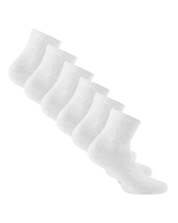 Set de sosete unisex din amestec de bumbac - 6 perechi, Alb