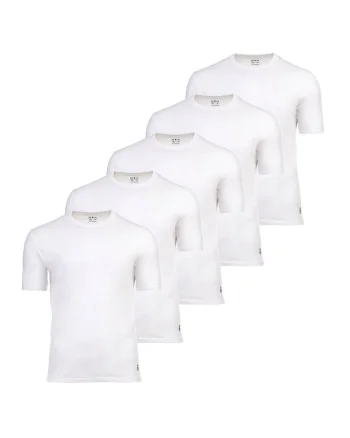 Set de tricou de casa - 5 piese, Alb