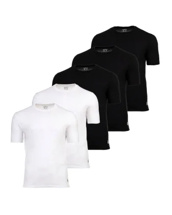 Set de tricou de casa - 5 piese, Alb/Negru