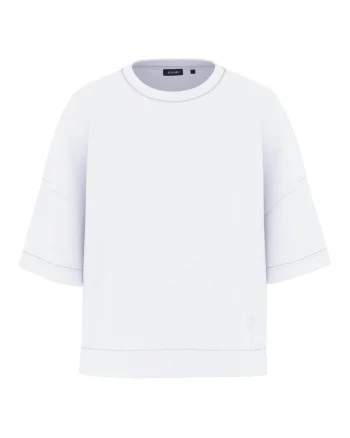Tricou cu decolteu la baza gatului Tilina, Alb