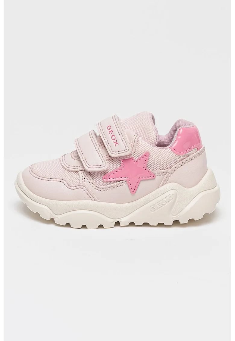 Pantofi sport Ciufciuf wedge cu velcro, Roz pastel/Alb murdar