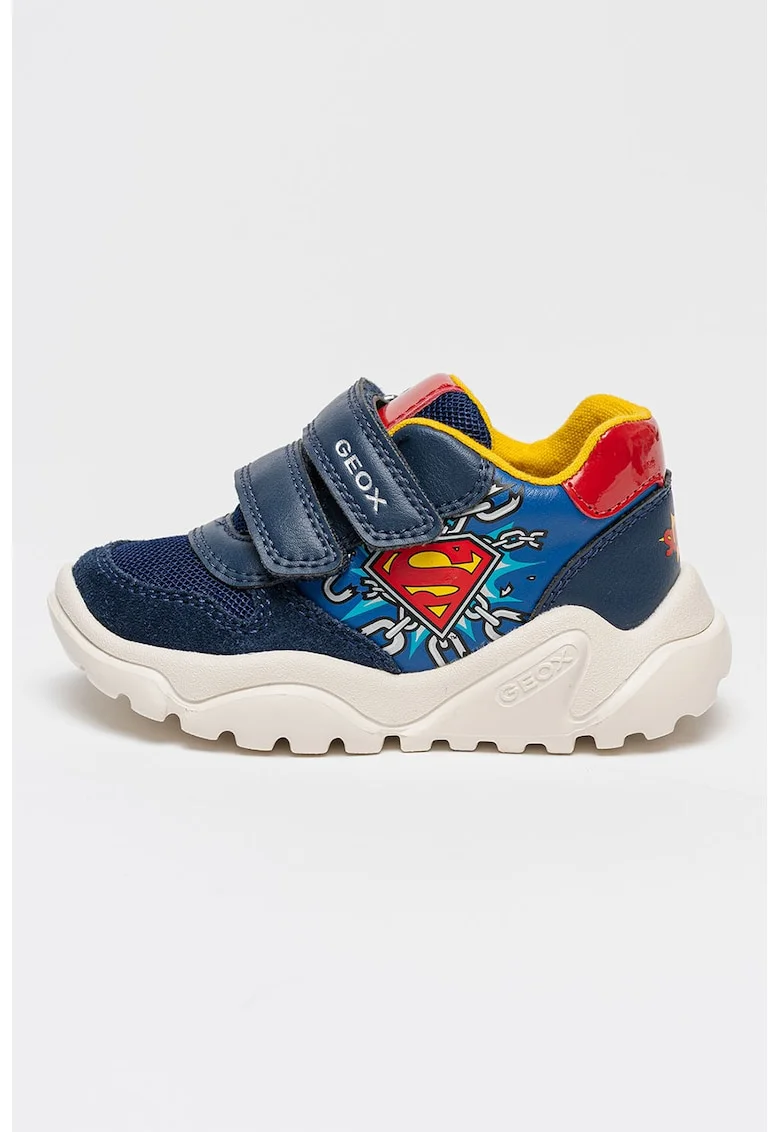 Pantofi sport Ciufciuf Superman wedge cu velcro, Rosu/Albastru inchis/Alb murdar