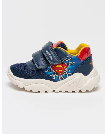 Pantofi sport Ciufciuf Superman wedge cu velcro, Rosu/Albastru inchis/Alb murdar