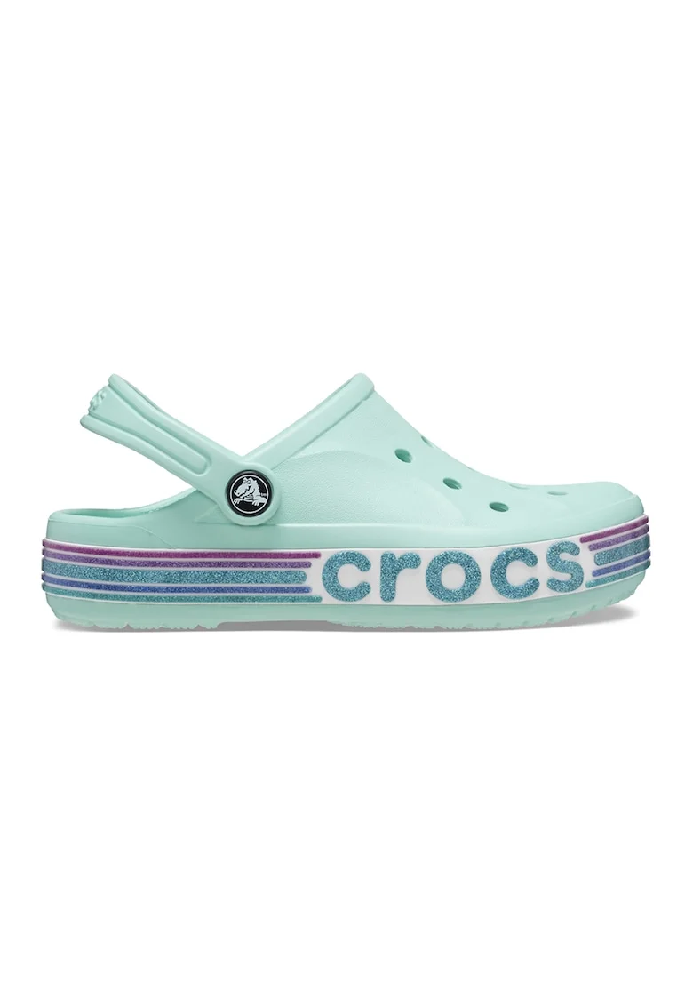 Saboti slingback cu logo Bayaband, Albastru aquamarin