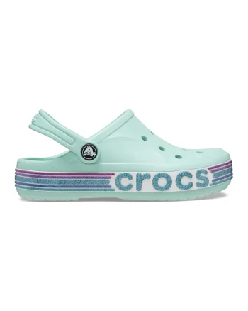 Saboti slingback cu logo Bayaband, Albastru aquamarin