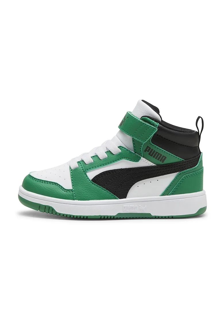 Pantofi sport mid-cut cu velcro Rebound V6, Alb/Verde