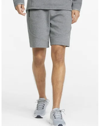 Pantaloni scurti cu buzunar laterale si tehnologie DryCell Evostripe, Gri melange