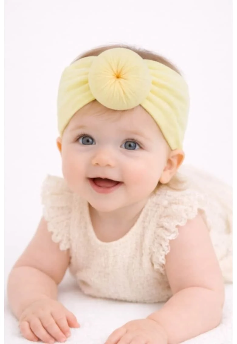 Bentita turban lata galbena,  Model AL 34792, 0-12 luni
