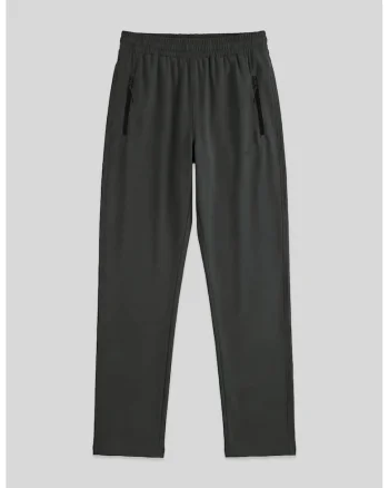 Pantaloni sport,  croiala dreapta, verde padure, poliester-elastan,