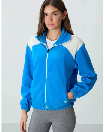 Hanorac sport dama,  oversized, multicolor, fleece,