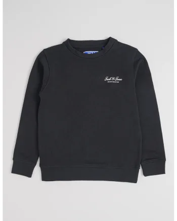 Bluza de trening din amestec de bumbac organic cu decolteu la baza gatului, Negru