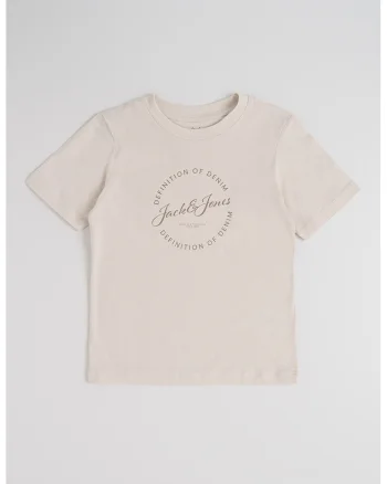 Tricou din bumbac cu imprimeu logo, Crem