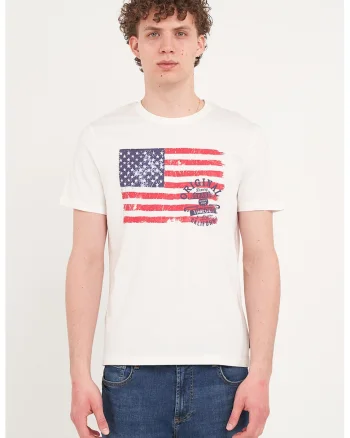 Tricou din bumbac cu imprimeu, Rosu/Alb