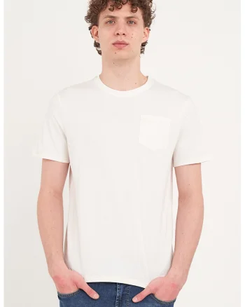 Tricou din bumbac cu model uni, Alb murdar