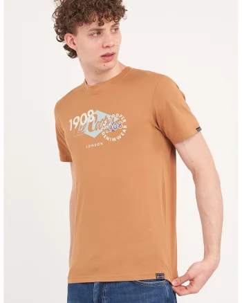 Tricou din bumbac cu model grafic, Caramel